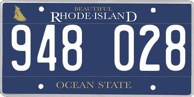 RI license plate 948028