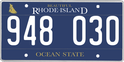 RI license plate 948030