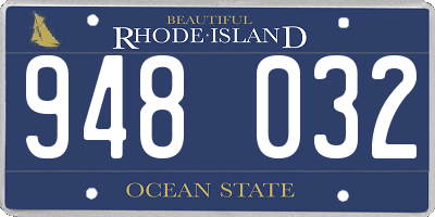 RI license plate 948032