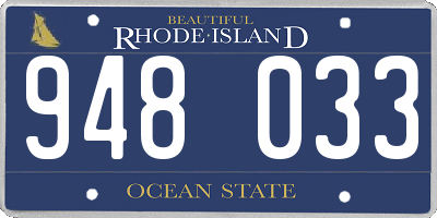 RI license plate 948033