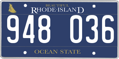 RI license plate 948036