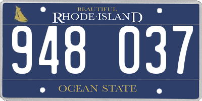 RI license plate 948037