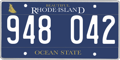 RI license plate 948042