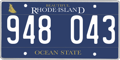 RI license plate 948043