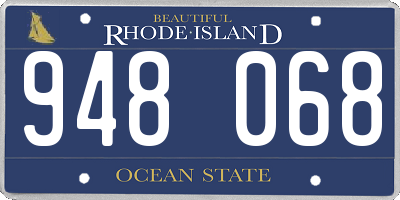 RI license plate 948068