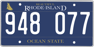 RI license plate 948077