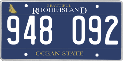 RI license plate 948092