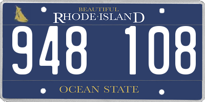 RI license plate 948108