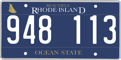 RI license plate 948113