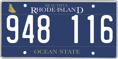 RI license plate 948116