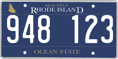 RI license plate 948123