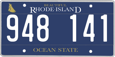 RI license plate 948141