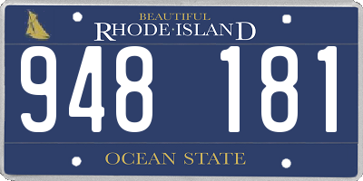 RI license plate 948181
