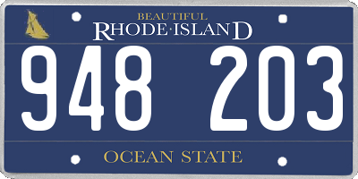RI license plate 948203
