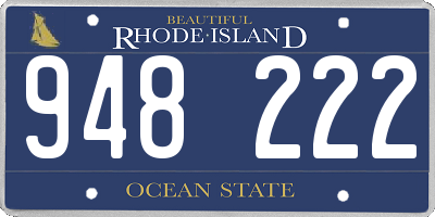 RI license plate 948222