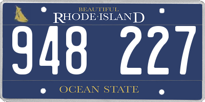 RI license plate 948227