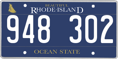 RI license plate 948302