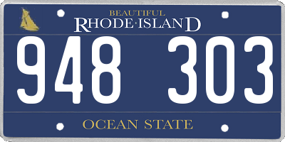 RI license plate 948303