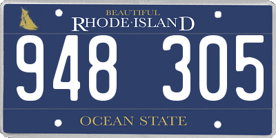 RI license plate 948305