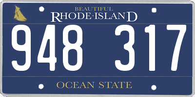 RI license plate 948317