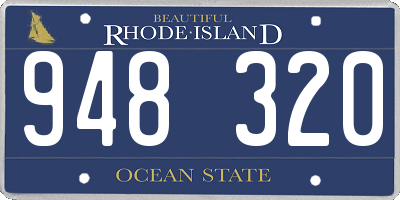 RI license plate 948320