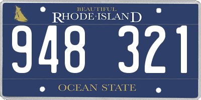 RI license plate 948321