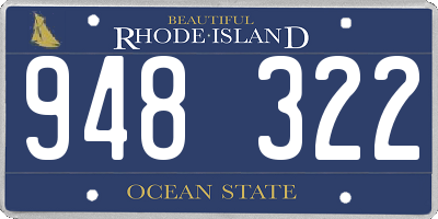 RI license plate 948322