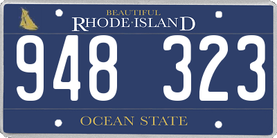 RI license plate 948323