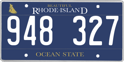 RI license plate 948327