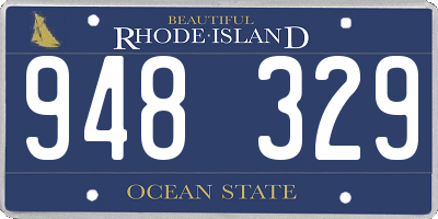 RI license plate 948329