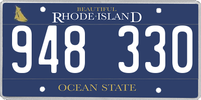 RI license plate 948330