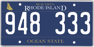 RI license plate 948333