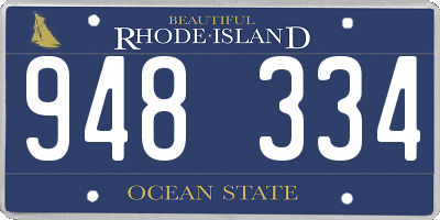 RI license plate 948334