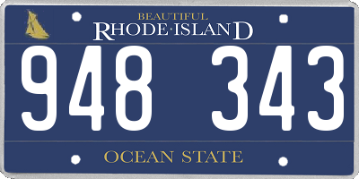 RI license plate 948343