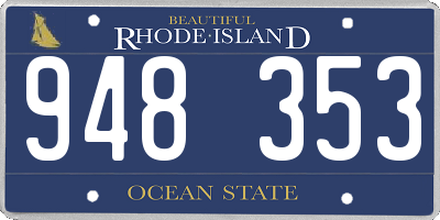 RI license plate 948353