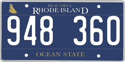 RI license plate 948360