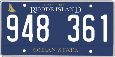 RI license plate 948361