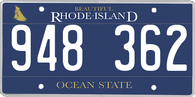 RI license plate 948362