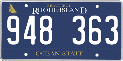 RI license plate 948363