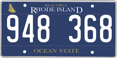 RI license plate 948368