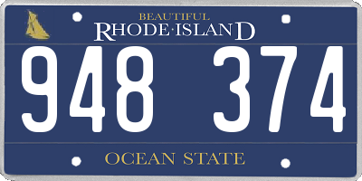RI license plate 948374