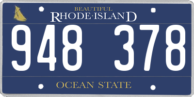 RI license plate 948378