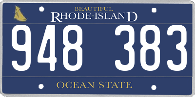 RI license plate 948383