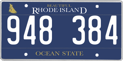 RI license plate 948384
