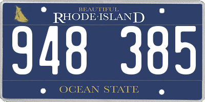 RI license plate 948385