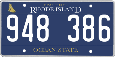 RI license plate 948386
