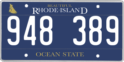 RI license plate 948389