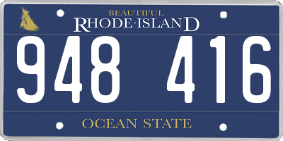 RI license plate 948416