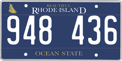 RI license plate 948436