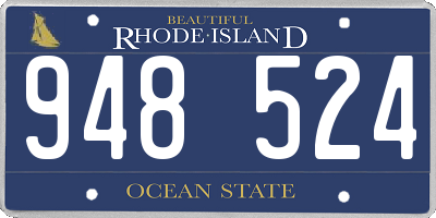 RI license plate 948524